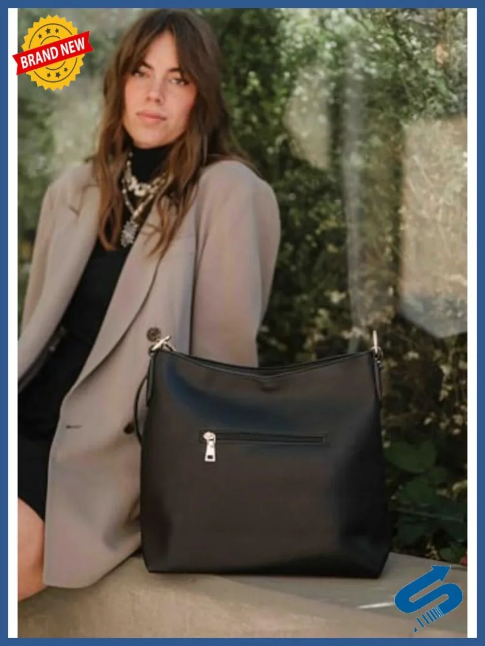 Vegan Leather Convertible Slouchy Tote Crossbody Shoulder Bag for Women
